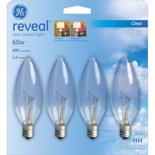 GE Reveal 60 Watt Blunt Tip 4 Pack