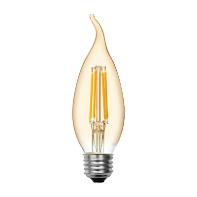 General Electric 4W (40W Equivalent) LED Decorative Light Bulb Amber Glass Warm Candle Light -1