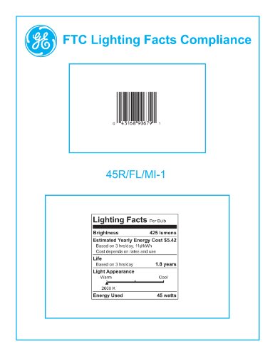 GE 45-Watt Soft White R30 Flood Light, 1-Pack