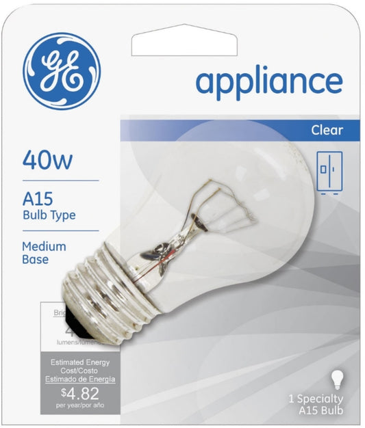 General Electric 40w A15 Appliance Incandescent Light Bulb White