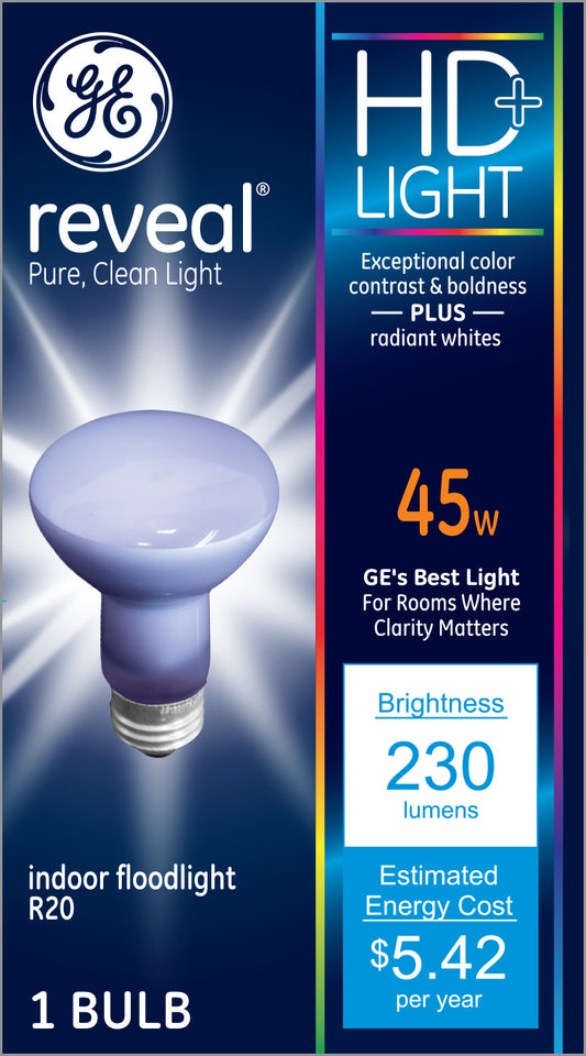 General Electric Reveal 45w R20 Incandescent Light Bulb