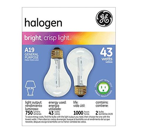 GE, GEL78796, Lighting Energy-efficient Clear 43W Bulb, 2 / Box