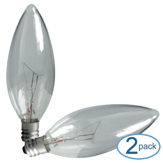 GE Decorative Crystal Clear - Incandescent light bulb - shape: B8 - E12 - 40 W - 2500 K (pack of 2)