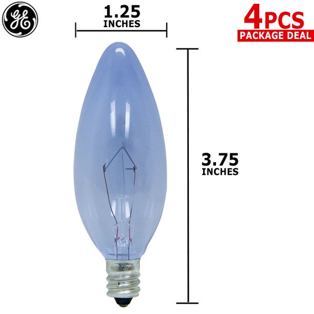 GE Reveal Decorative - Incandescent light bulb - shape: B10 - E12 - 40 W - soft white light - clear (pack of 4)