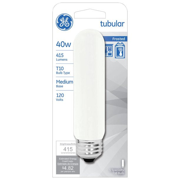 GE 40-Watt Soft White T10 Bulb, 1-Pack