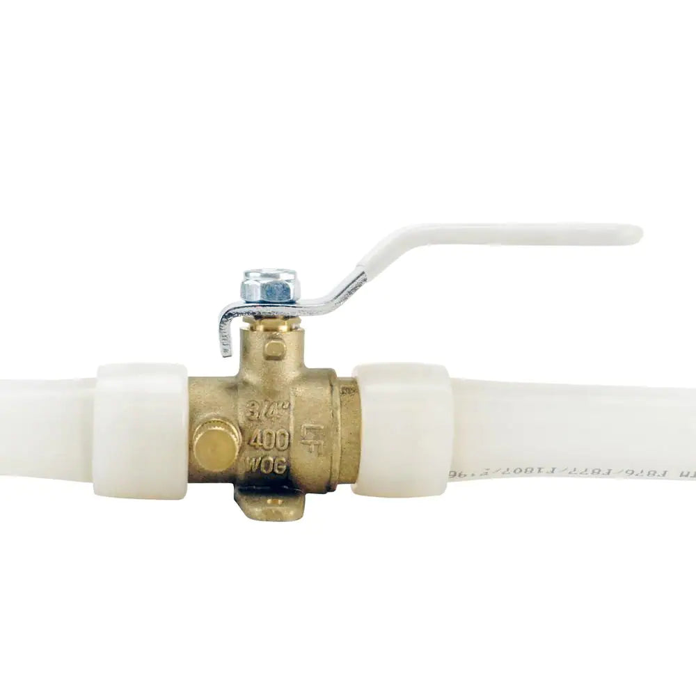 Apollo 3/4 in. Brass PEX-A Barb Ball Valve with Drain and Mounting Pad