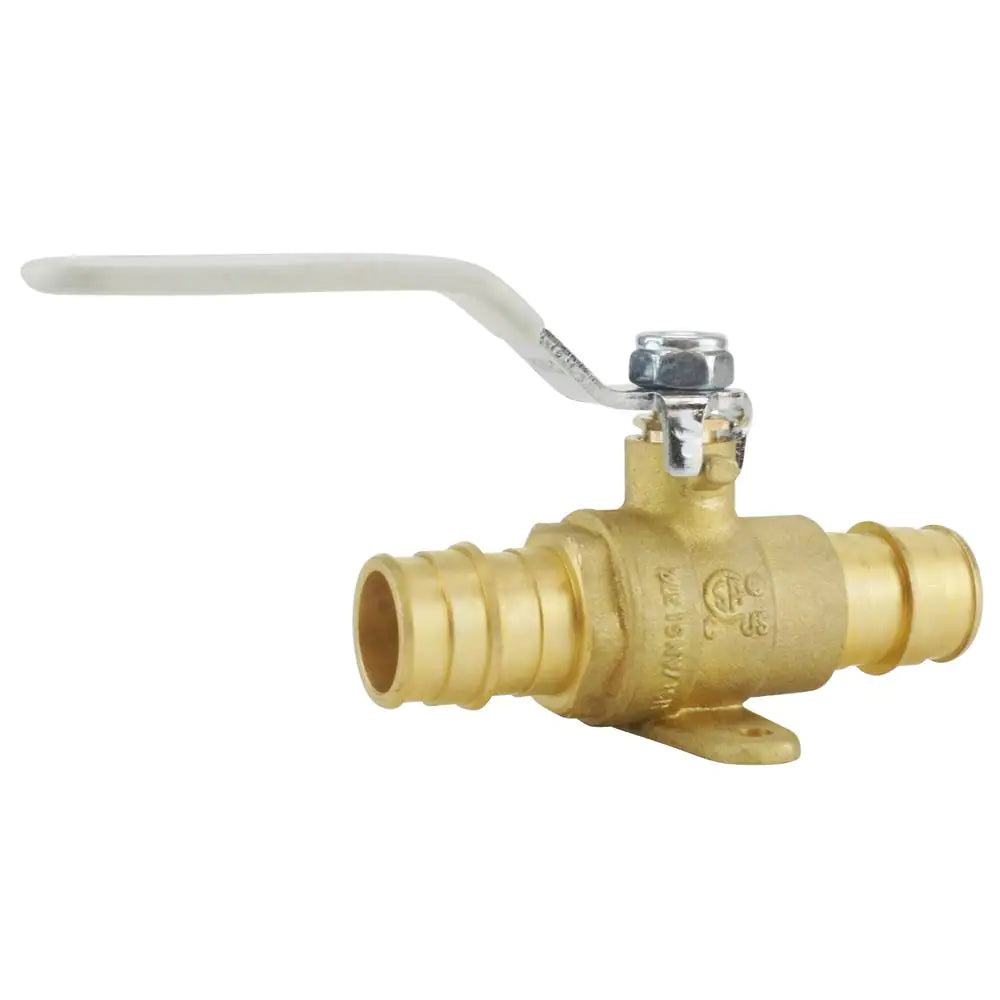 Apollo 3/4 in. Brass PEX-A Barb Ball Valve with Drain and Mounting Pad