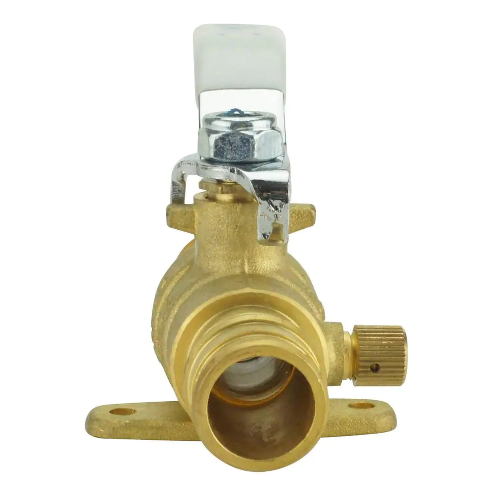 Apollo 3/4 in. Brass PEX-A Barb Ball Valve with Drain and Mounting Pad