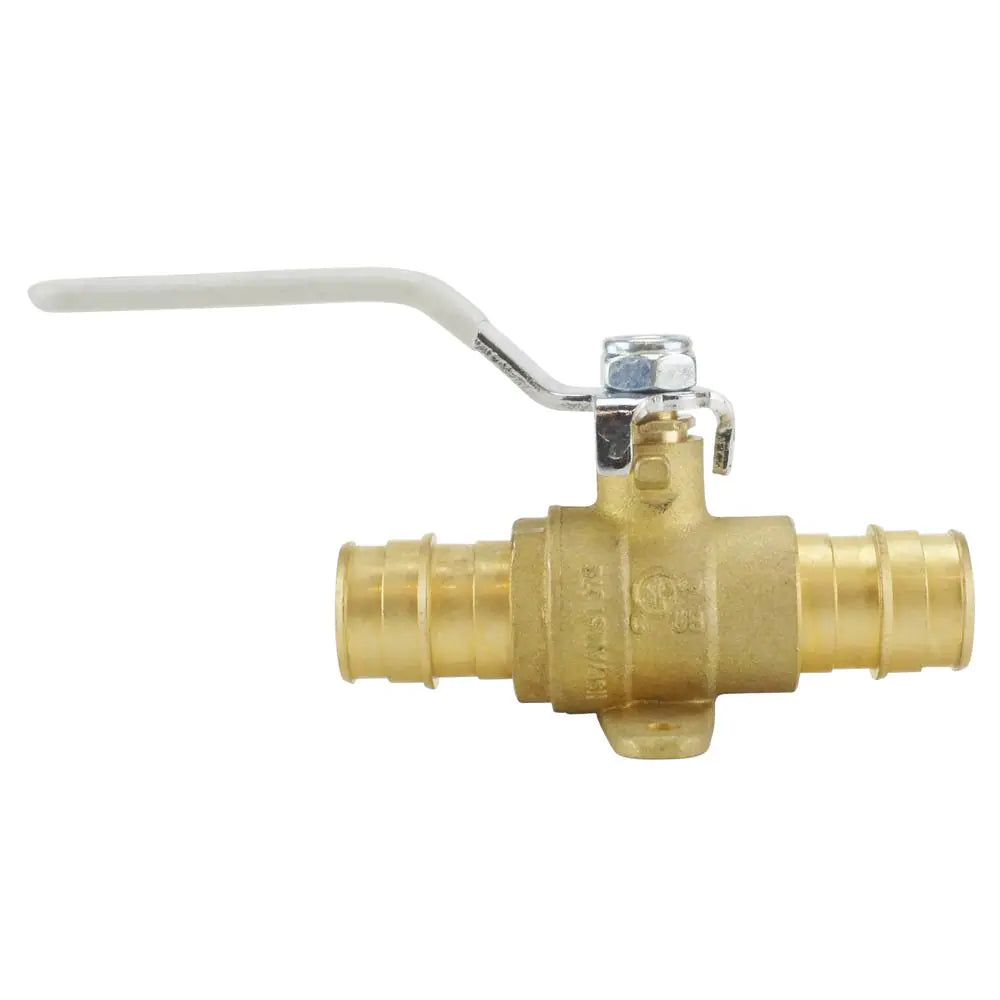 Apollo 3/4 in. Brass PEX-A Barb Ball Valve with Drain and Mounting Pad