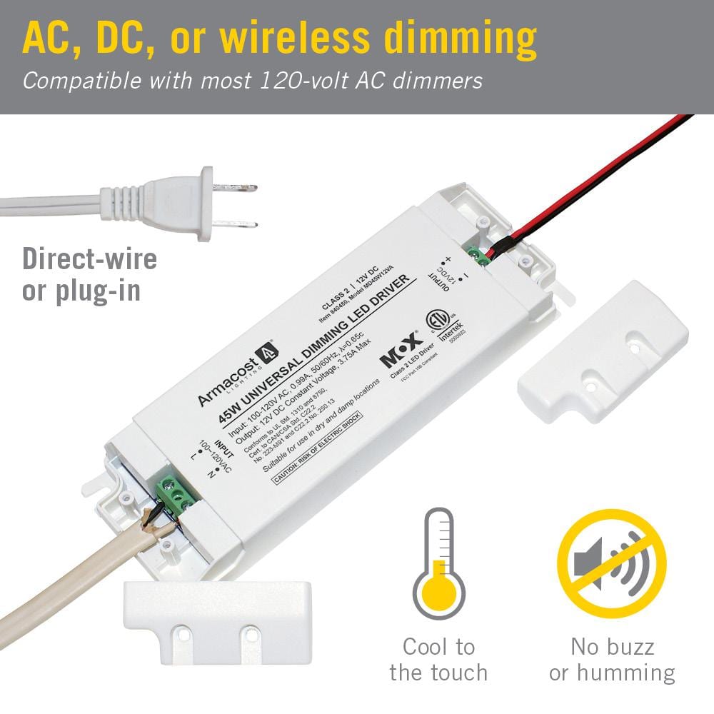 Armacost Lighting White 45-Watt LED Power Supply Dimmable Driver Transformer