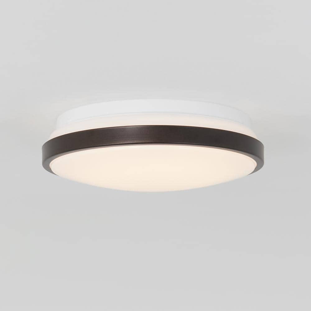 Artika Orion 12 in. 1-Light Black Modern Integrated LED Flush Mount Ceiling Light for Bedroom