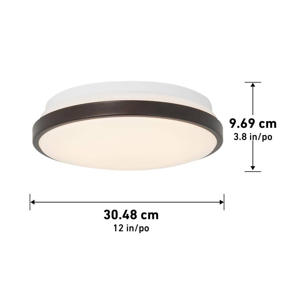 Artika Orion 12 in. 1-Light Black Modern Integrated LED Flush Mount Ceiling Light for Bedroom