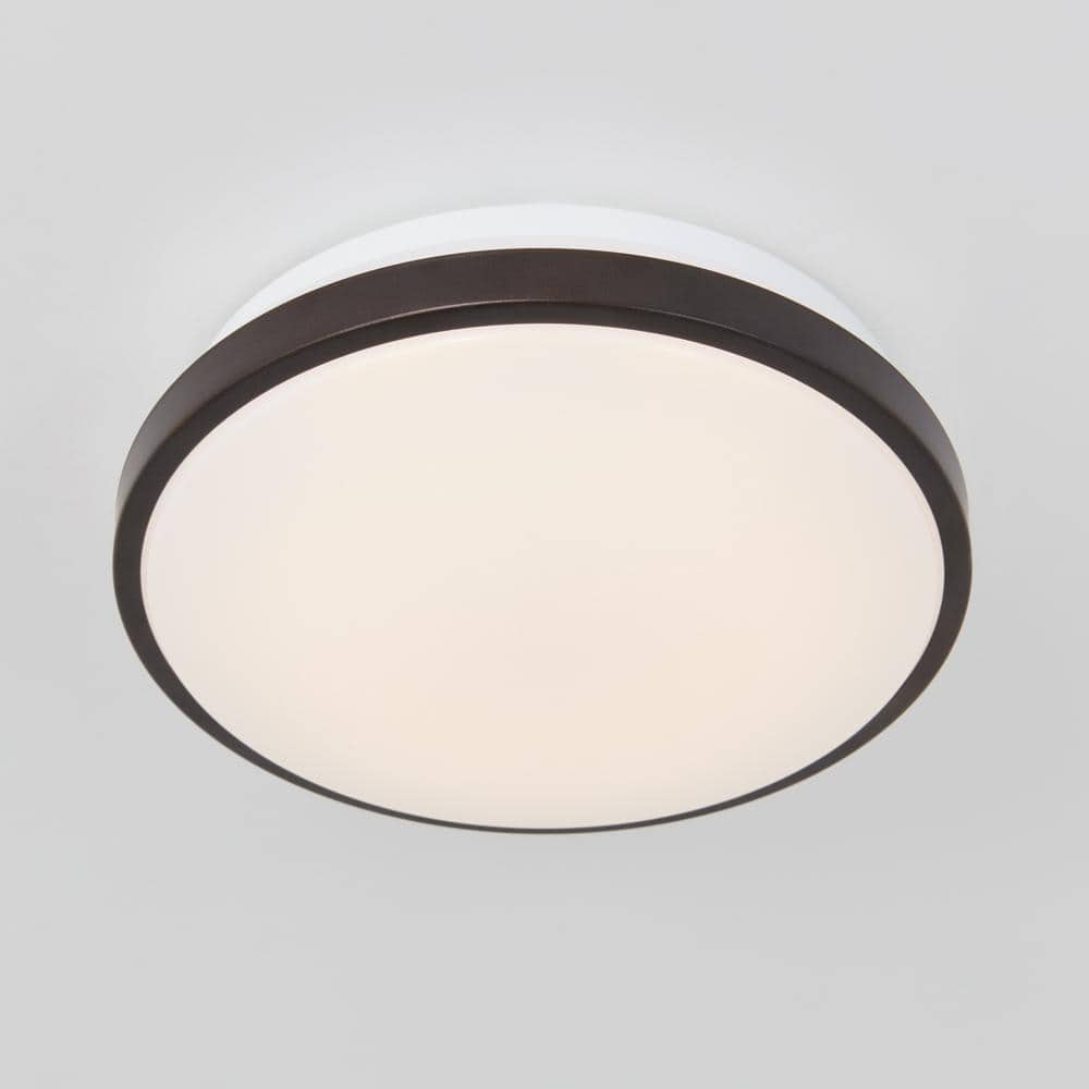 Artika Orion 12 in. 1-Light Black Modern Integrated LED Flush Mount Ceiling Light for Bedroom