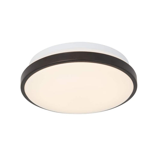 Artika Orion 12 in. 1-Light Black Modern Integrated LED Flush Mount Ceiling Light for Bedroom