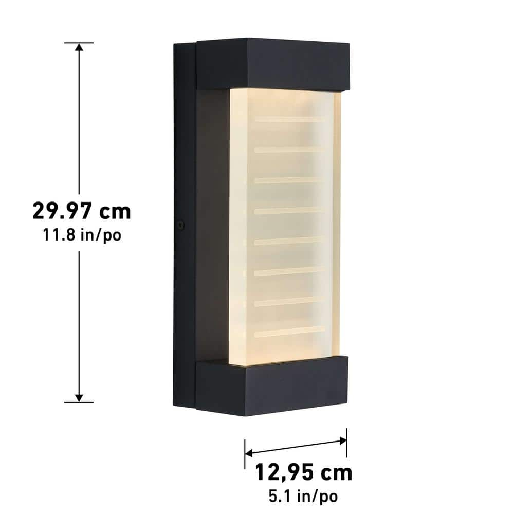 Artika Mizzler Black Modern Integrated LED Outdoor Garage and Porch Light Wall Lantern Sconce