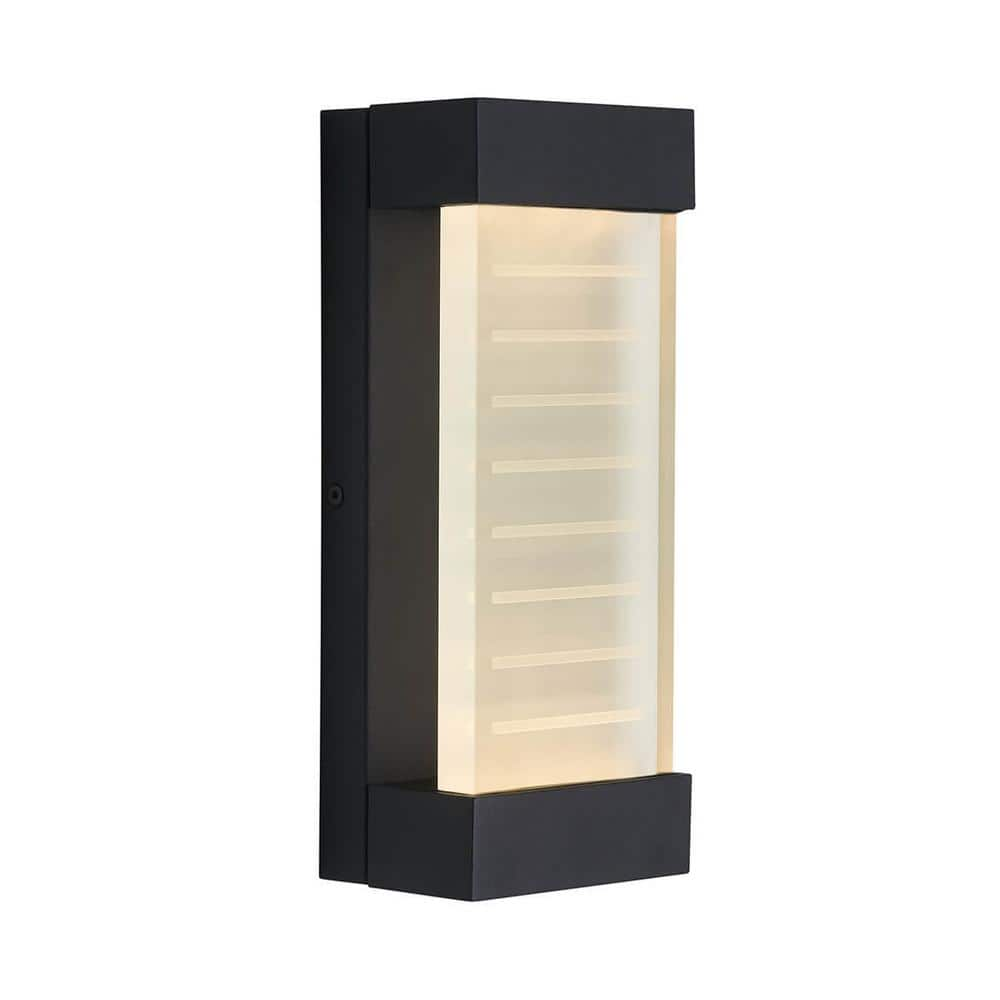 Artika Mizzler Black Modern Integrated LED Outdoor Garage and Porch Light Wall Lantern Sconce