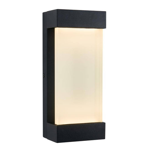 Artika Glacier 1-Light Black Modern LED Indoor/Outdoor Garage and Porch Light Wall Lantern Sconce