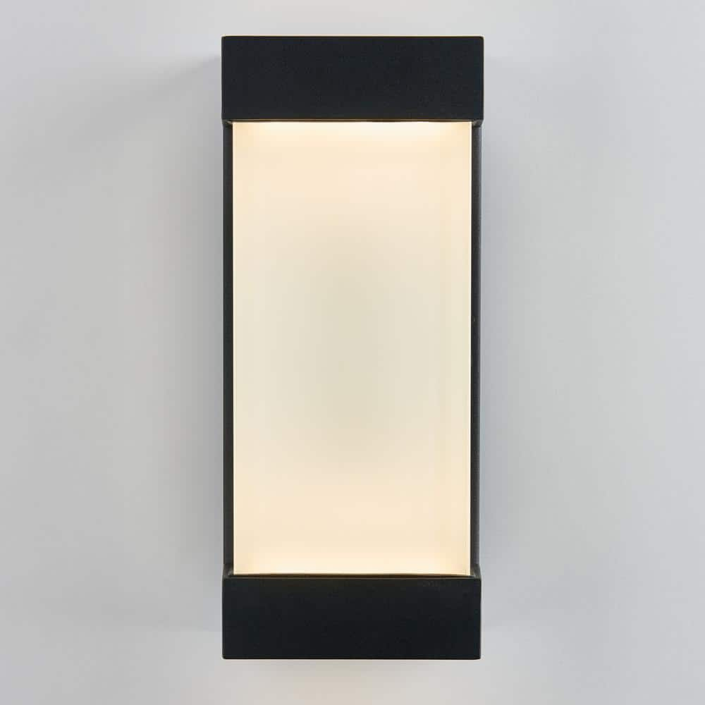 Artika Glacier 1-Light Black Modern LED Indoor/Outdoor Garage and Porch Light Wall Lantern Sconce