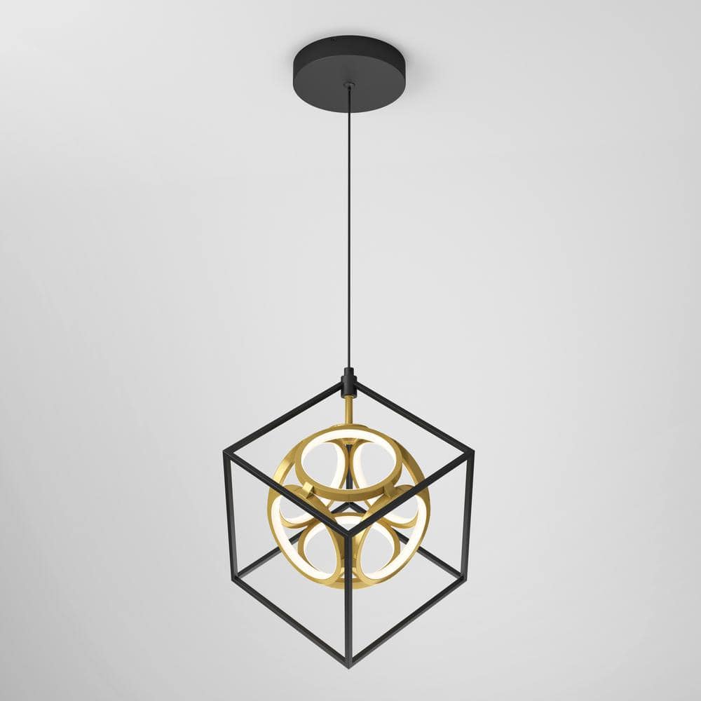 Artika Luxury 18-Watt Integrated LED Black Modern Industrial Caged Hanging Mini Pendant Light for Kitchen Island