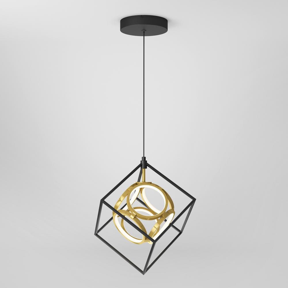 Artika Luxury 18-Watt Integrated LED Black Modern Industrial Caged Hanging Mini Pendant Light for Kitchen Island