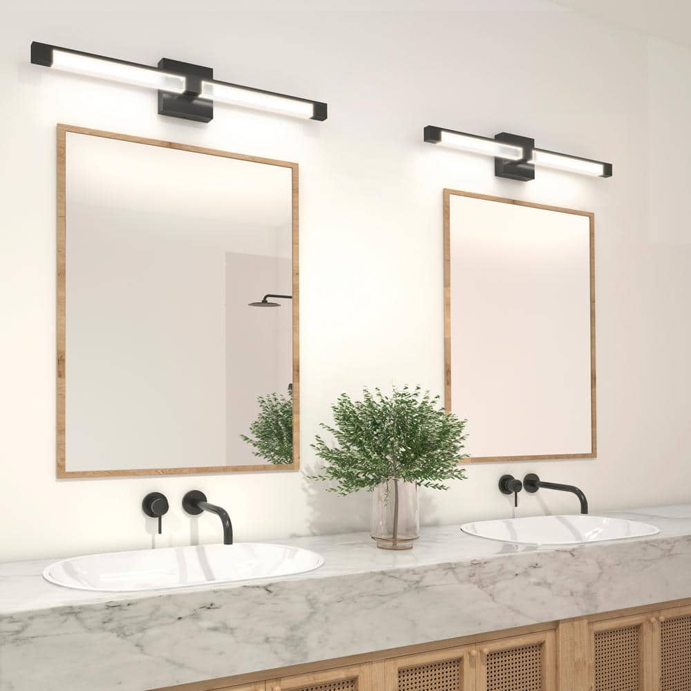 Artika Tivoli 27 in. 1-Light Black LED Modern Bath Vanity Light Bar for Bathroom