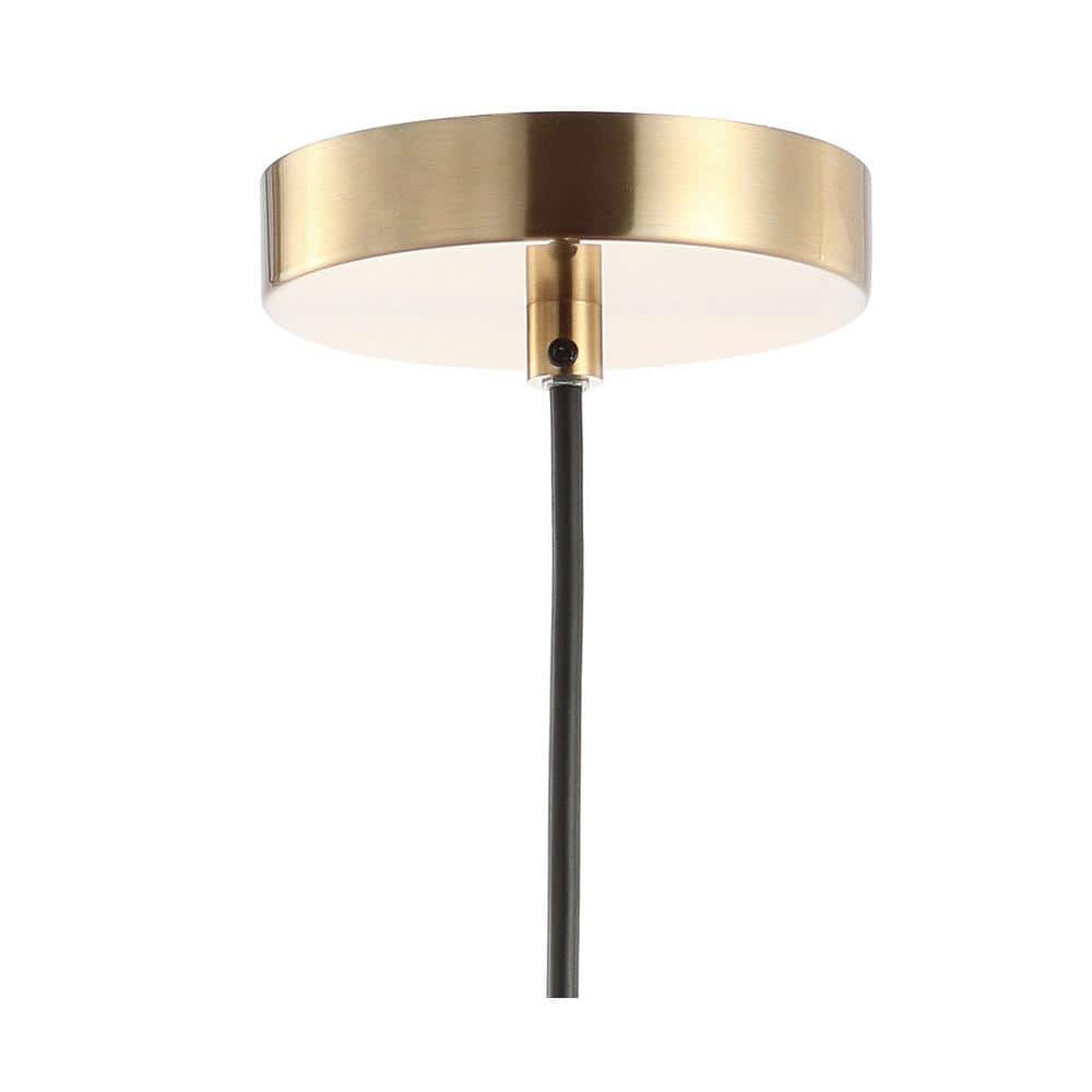 JONATHAN Y Apollo 6 in. 1-Light Black/Brass Gold Metal LED Pendant