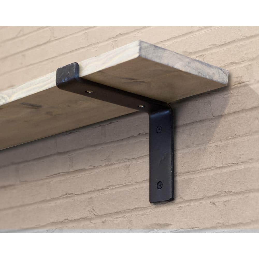 Crates & Pallet 6 in. Black Steel Shelf Bracket for Wood Shelving