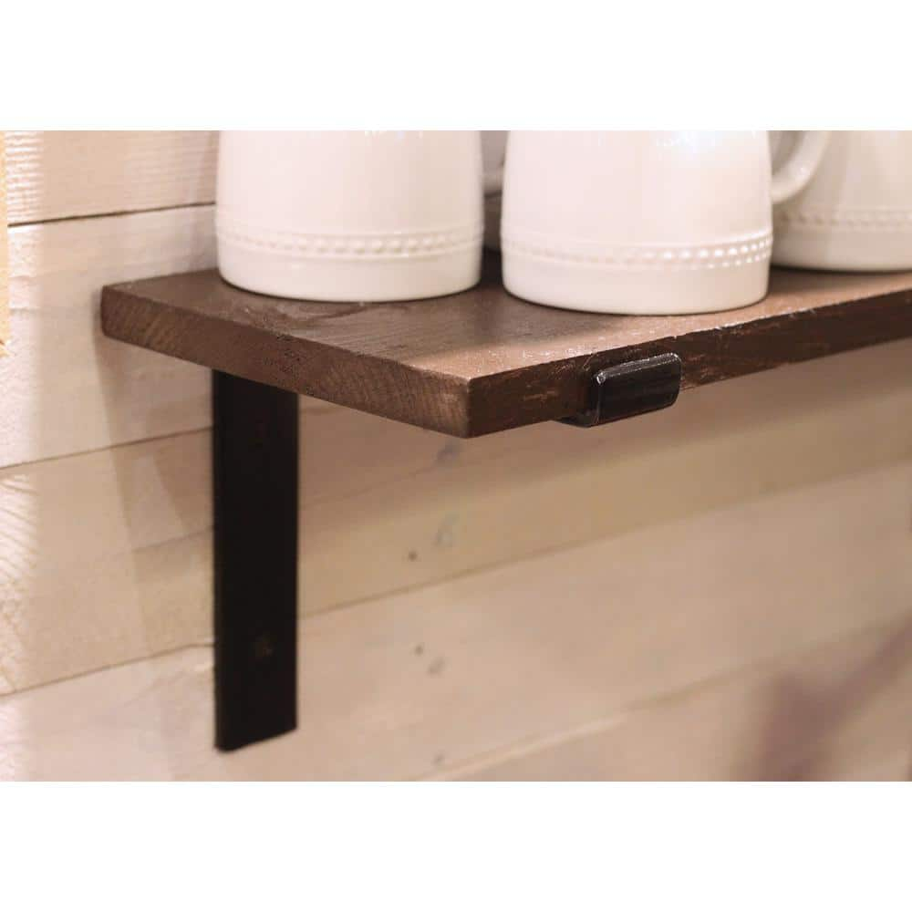 Crates & Pallet 6 in. Black Steel Shelf Bracket for Wood Shelving