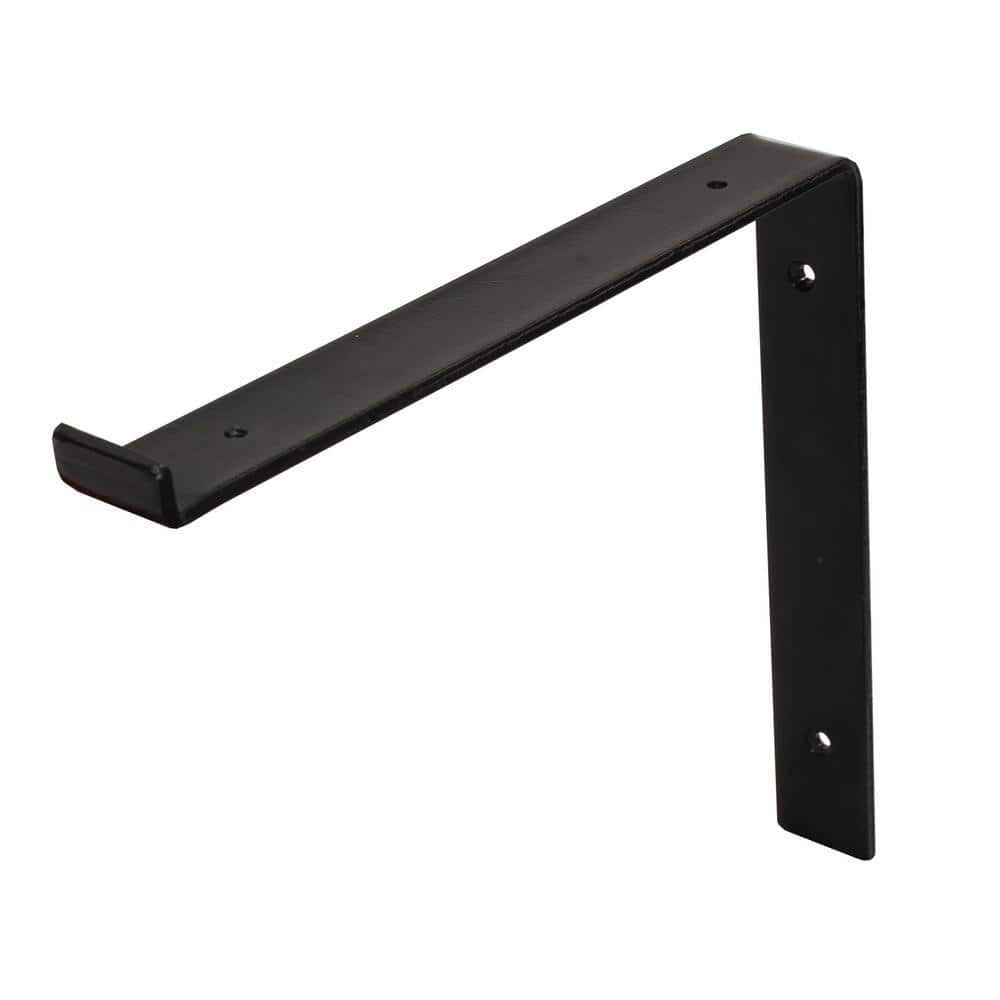 Crates & Pallet 12 in. Black Steel Shelf Bracket for Wood Shelving