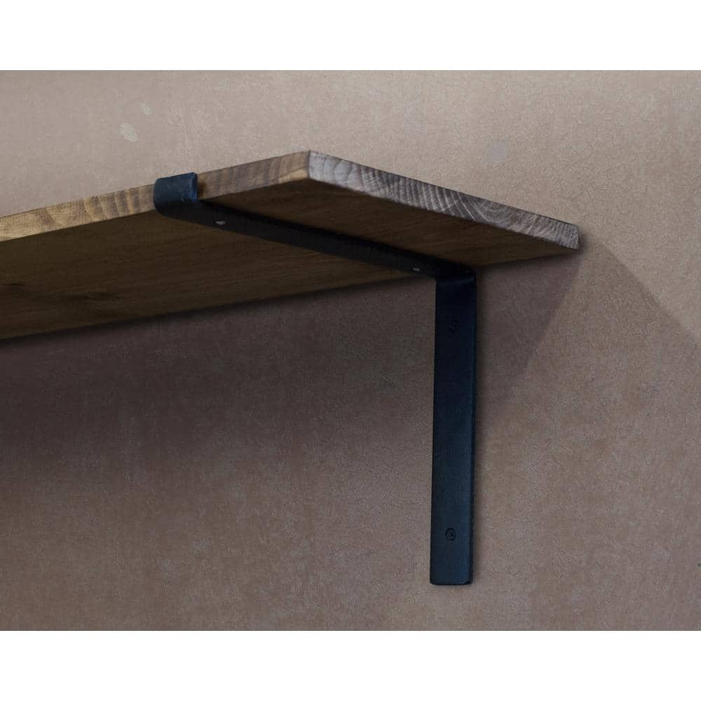 Crates & Pallet 12 in. Black Steel Shelf Bracket for Wood Shelving