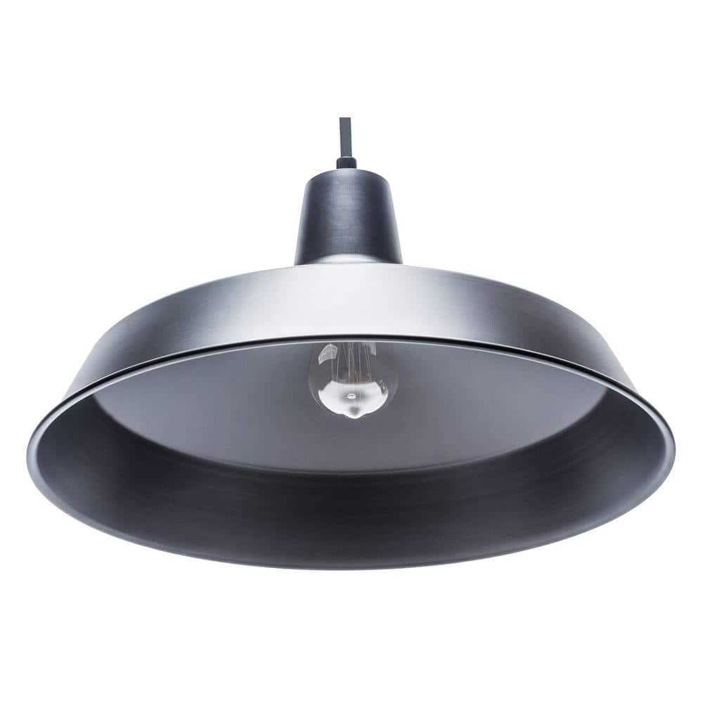 Globe Electric 1-Light Matte Black Barn Light Pendant