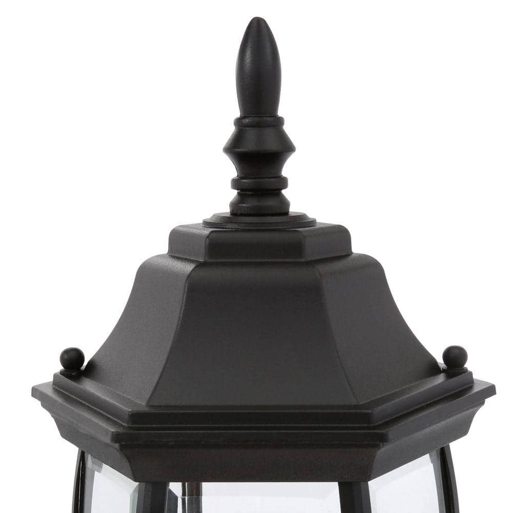 Hampton Bay Alexandria 180° Black Motion-Sensing Outdoor Decorative Wall Lantern Sconce