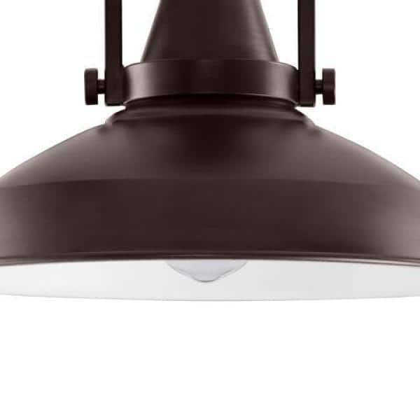 Hampton Bay Wilhelm 12 in. 1-Light Bronze Farmhouse Semi-Flush Mount Kitchen Ceiling Light