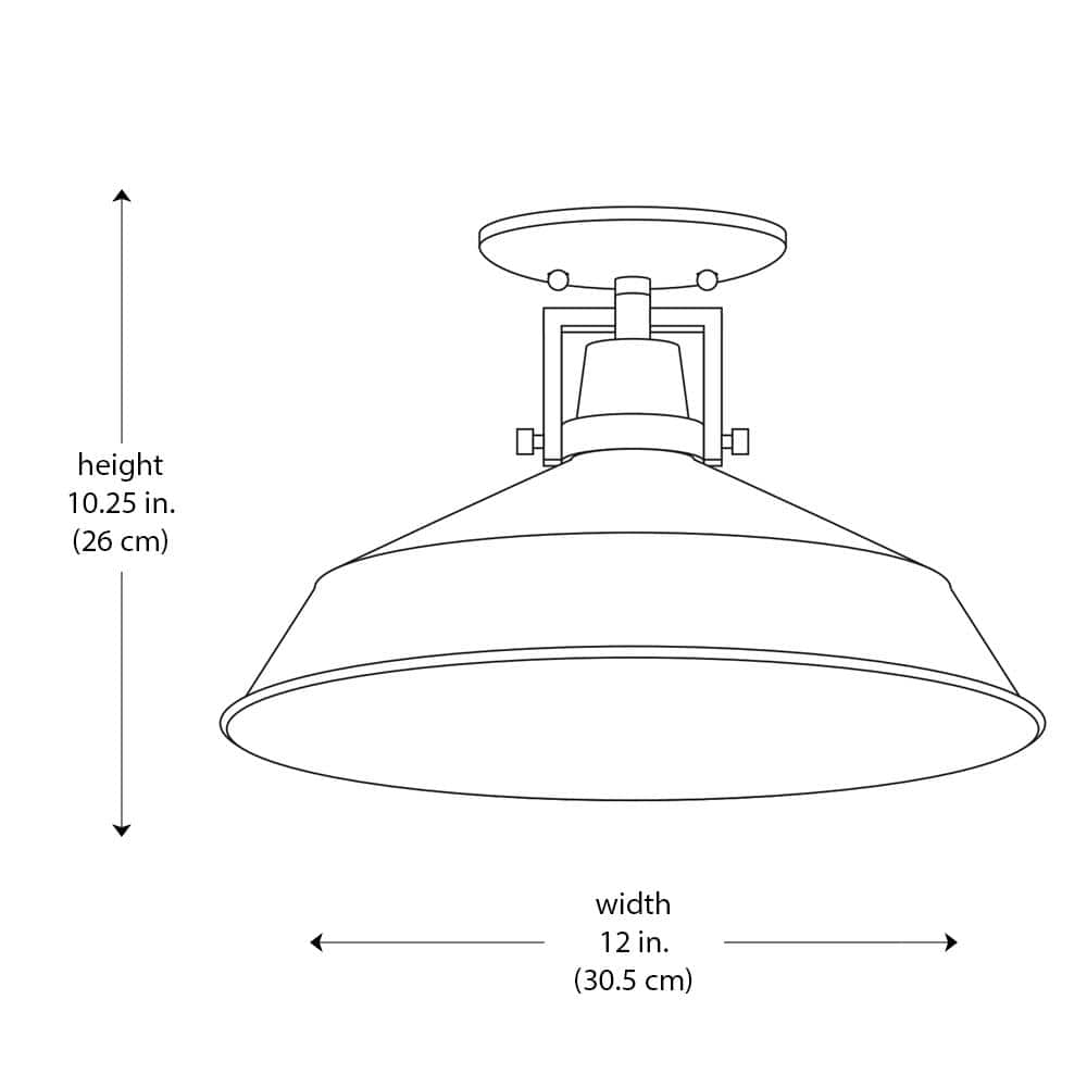 Hampton Bay Wilhelm 12 in. 1-Light Bronze Farmhouse Semi-Flush Mount Kitchen Ceiling Light