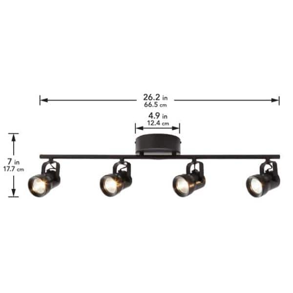 Hampton Bay Mountainbrook 2 ft. 4-Light Bronze Integrated LED Fixed Track Lighting Kit with Metal Shade