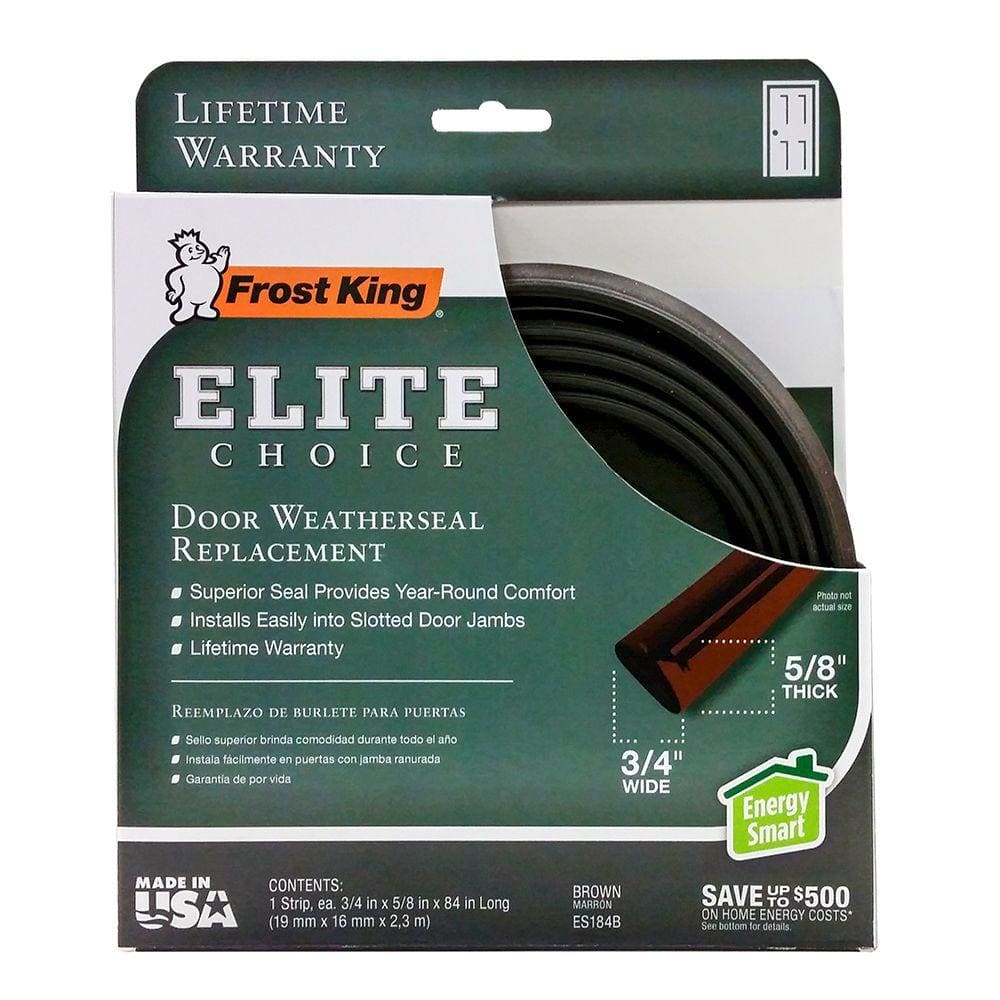 Frost King 3/4 in. x 1/2 in. x 84 in. Brown Elite Lifetime Door Weather Seal Replacement