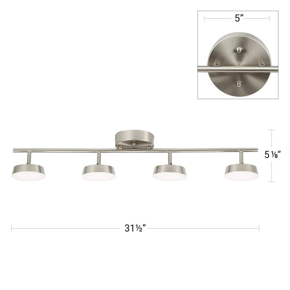 Alsy 2.6 ft. 4-Light Brushed Nickel Integrated LED Fixed Track Lighting Kit