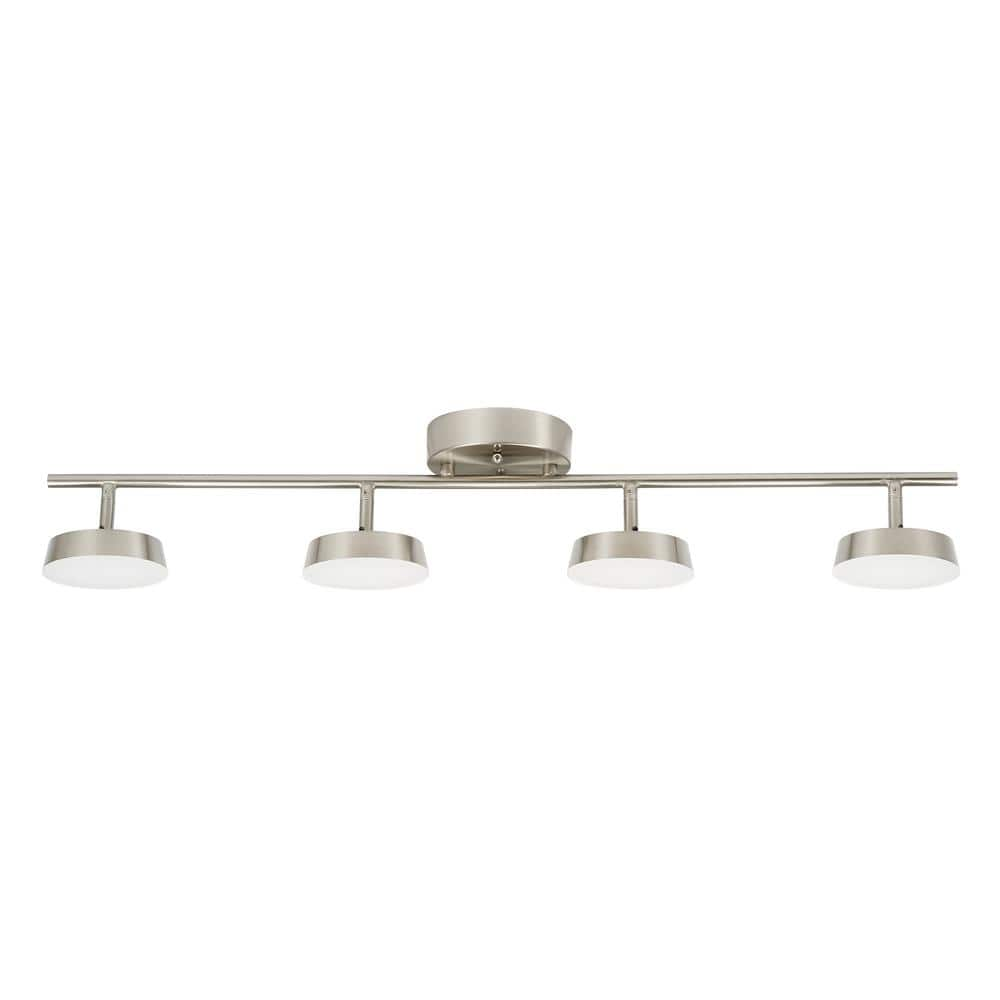 Alsy 2.6 ft. 4-Light Brushed Nickel Integrated LED Fixed Track Lighting Kit