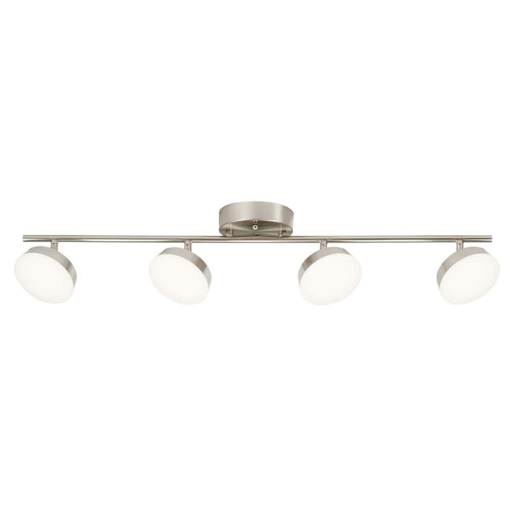 Alsy 2.6 ft. 4-Light Brushed Nickel Integrated LED Fixed Track Lighting Kit