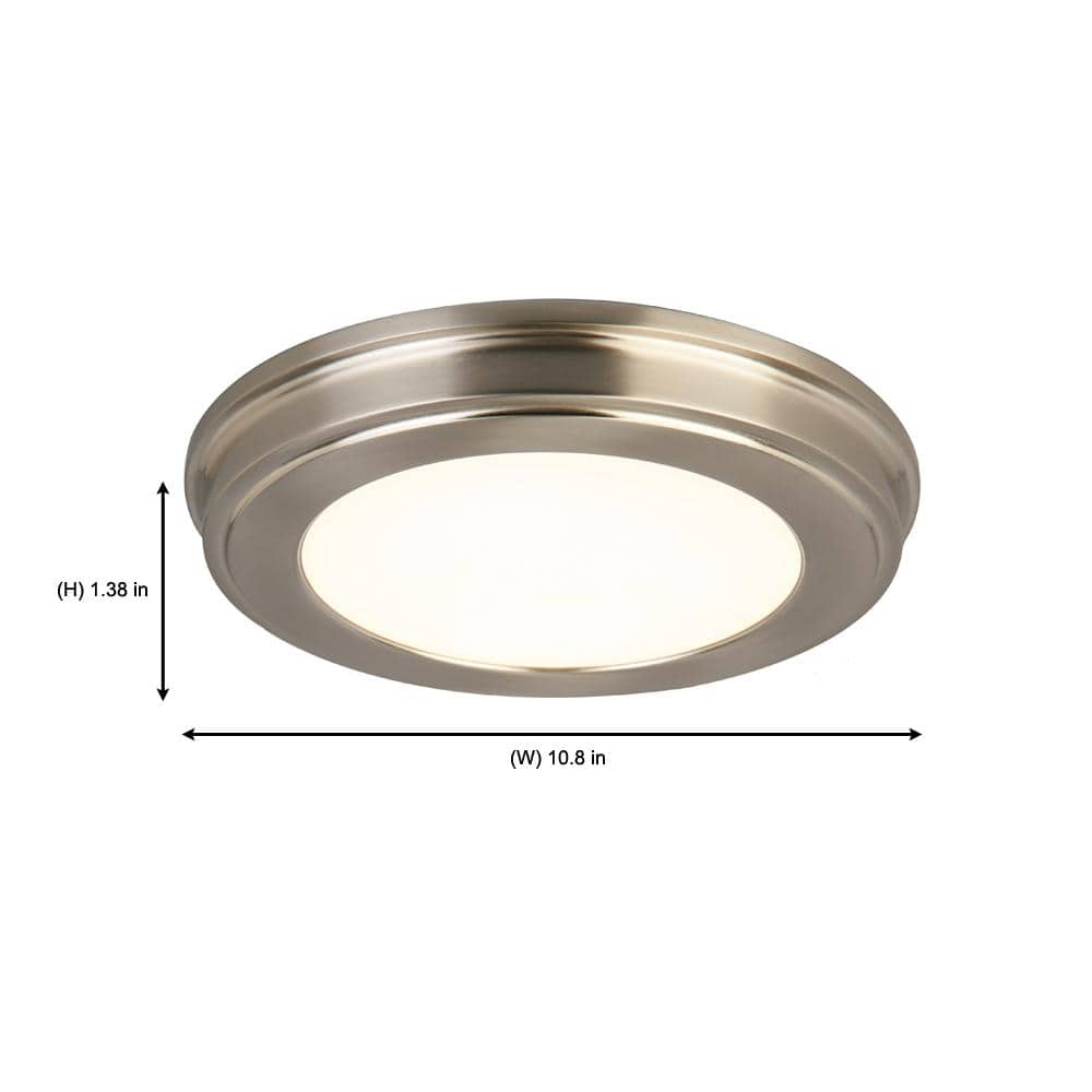 Commercial Electric 11 in. Brushed Nickel Color Changing LED Ceiling Flush Mount (2-Pack)