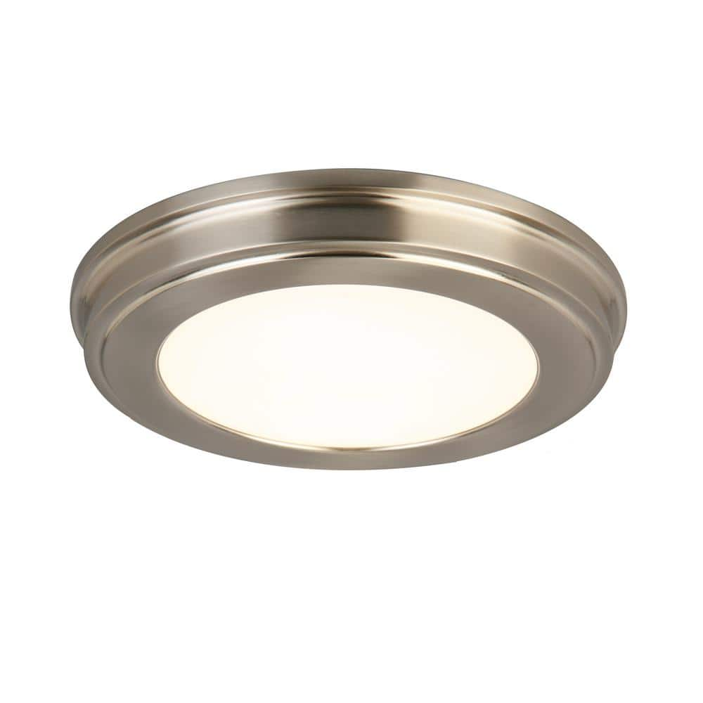 Commercial Electric 11 in. Brushed Nickel Color Changing LED Ceiling Flush Mount (2-Pack)