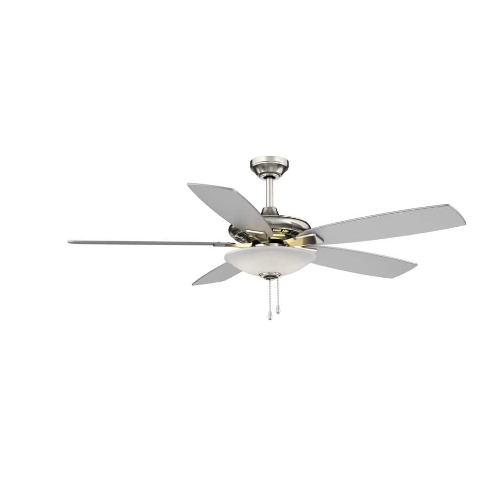 Hampton Bay Menage 52 in. Integrated LED Indoor Low Profile Brushed Nickel Ceiling Fan with Light Kit