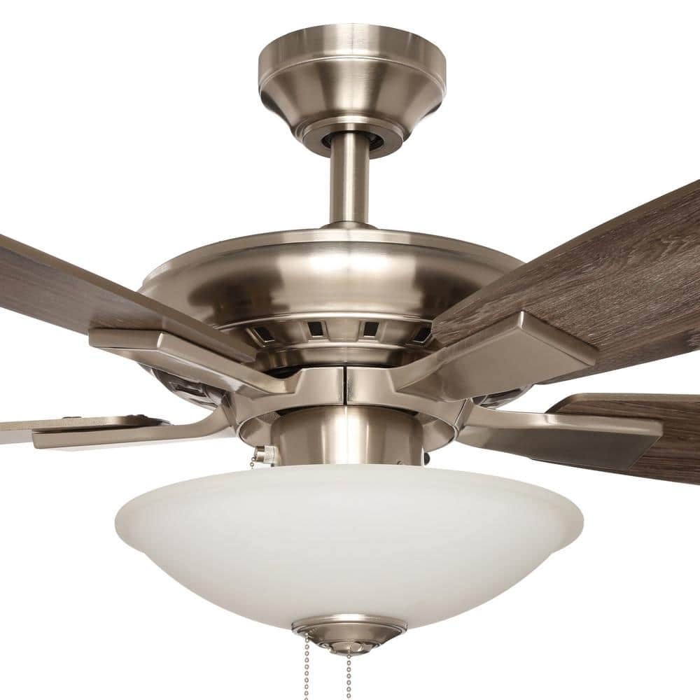 Hampton Bay Menage 52 in. Integrated LED Indoor Low Profile Brushed Nickel Ceiling Fan with Light Kit