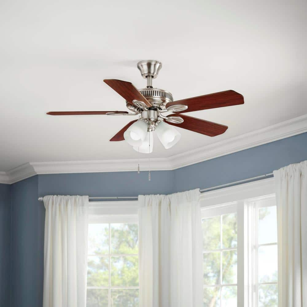 Hampton Bay Glendale 42 in. LED Indoor Brushed Nickel Ceiling Fan with Light Kit