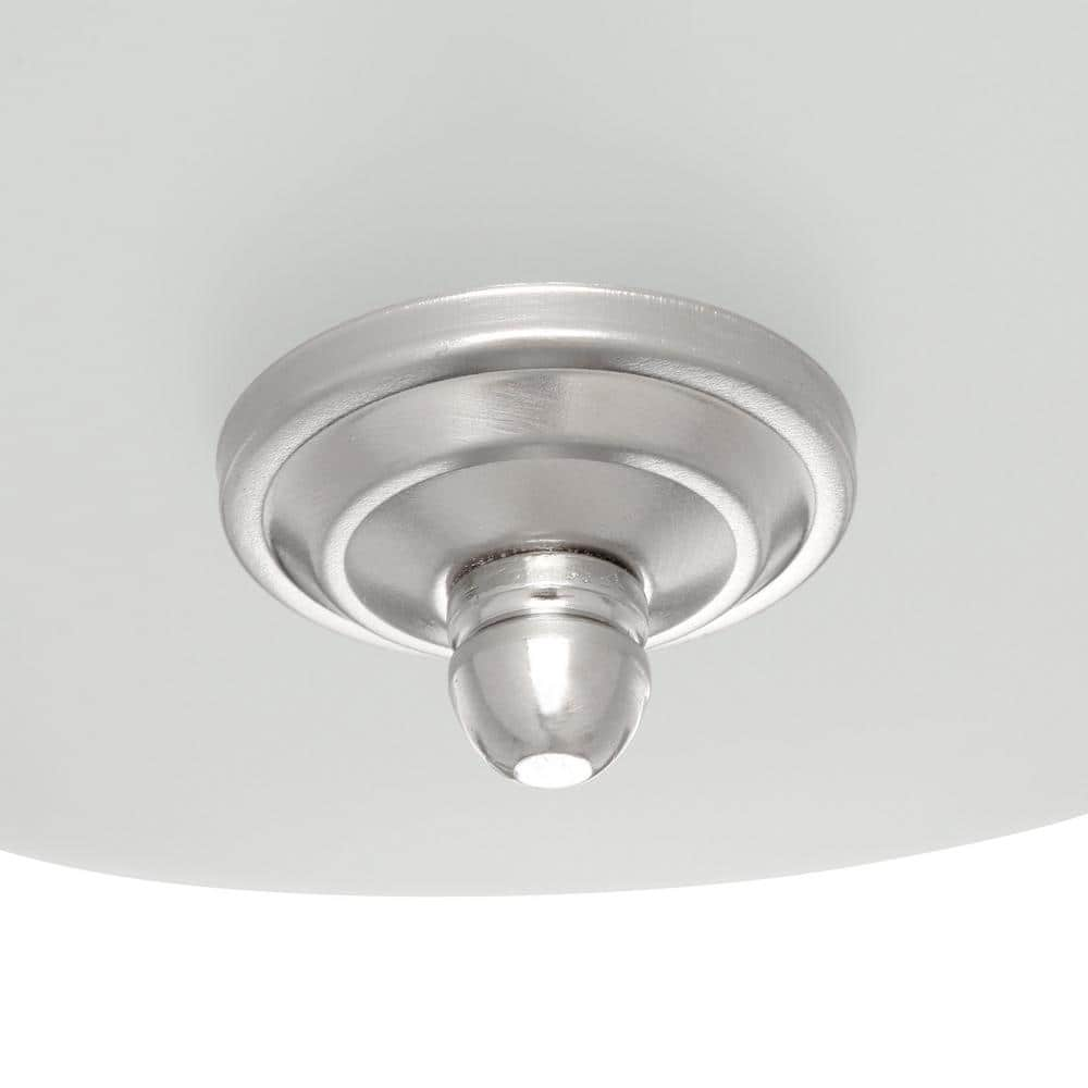 Hampton Bay Clifton 13 in. Brushed Nickel Selectable LED Flush Mount