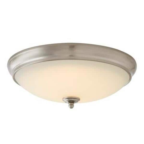 Hampton Bay Clifton 13 in. Brushed Nickel Selectable LED Flush Mount