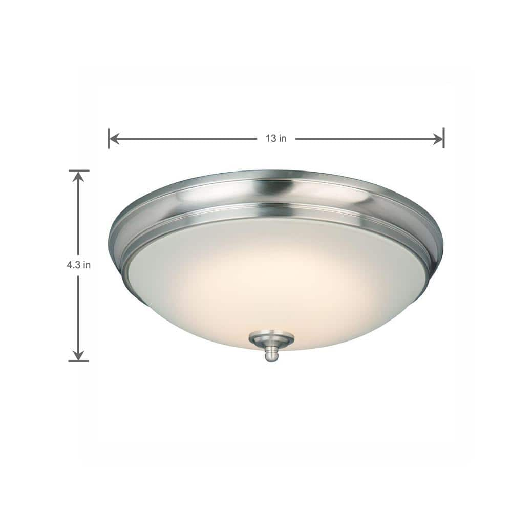 Hampton Bay Clifton 13 in. Brushed Nickel Selectable LED Flush Mount