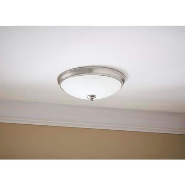 Hampton Bay Clifton 13 in. Brushed Nickel Selectable LED Flush Mount