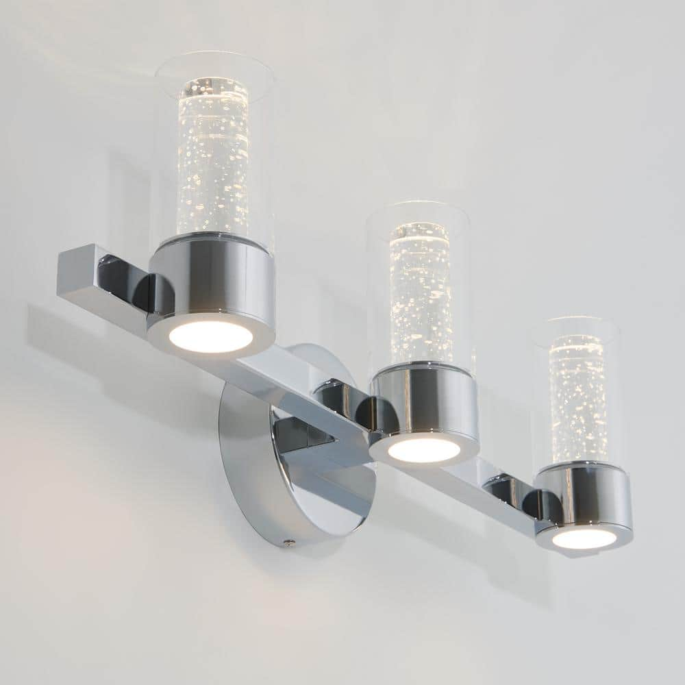 Artika Essence 27 in. 3-Light Chrome LED Modern Bath Vanity Light Bar for Bathroom