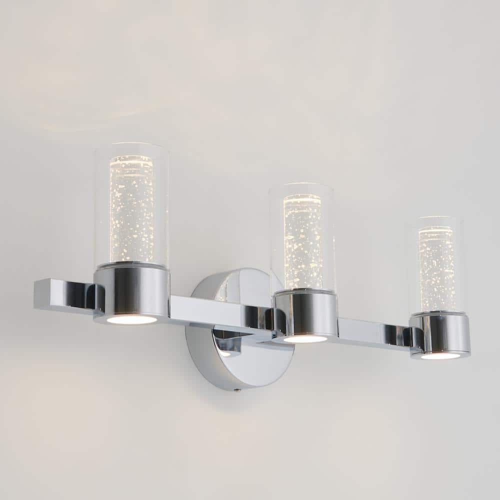 Artika Essence 27 in. 3-Light Chrome LED Modern Bath Vanity Light Bar for Bathroom